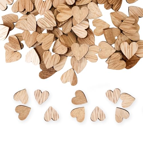 Holzherzen Hochzeitsdeko 200 Stück Hochzeitsdeko 12 x 12mm Deko Hochzeit DIY Materialien Holzherzen zum Beschriften Tischdeko Hochzeit für Dekoration Party Festival Basteln