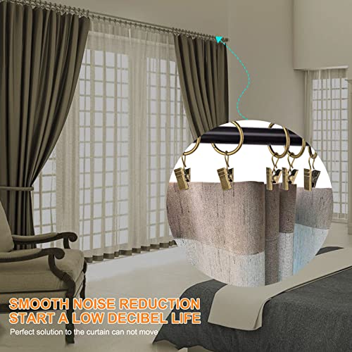 30 Pcs 1-Inch Antique Brass Clips Curtain Hooks For Curtain Rod, This Small Drapery Curtain Ring With Clips Hook Fit Up To 0.4~0.75 -Inch Drapery Panel #TOP2
