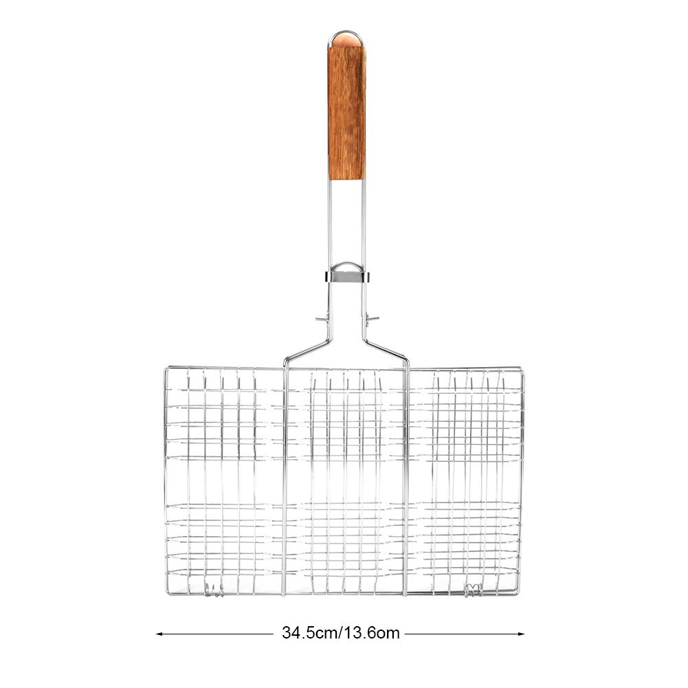 Cesta para Parrilla, Cesta para Asar Pescado, Cesta Portátil de Metal para Barbacoa para Pescado, Verduras Y Gambas, Accesorios para Barbacoa
