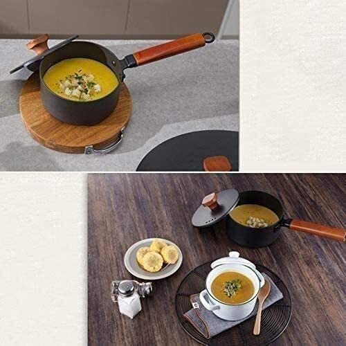 Wok con tapa sartén de hierro fundido antiadherente miniatura 4