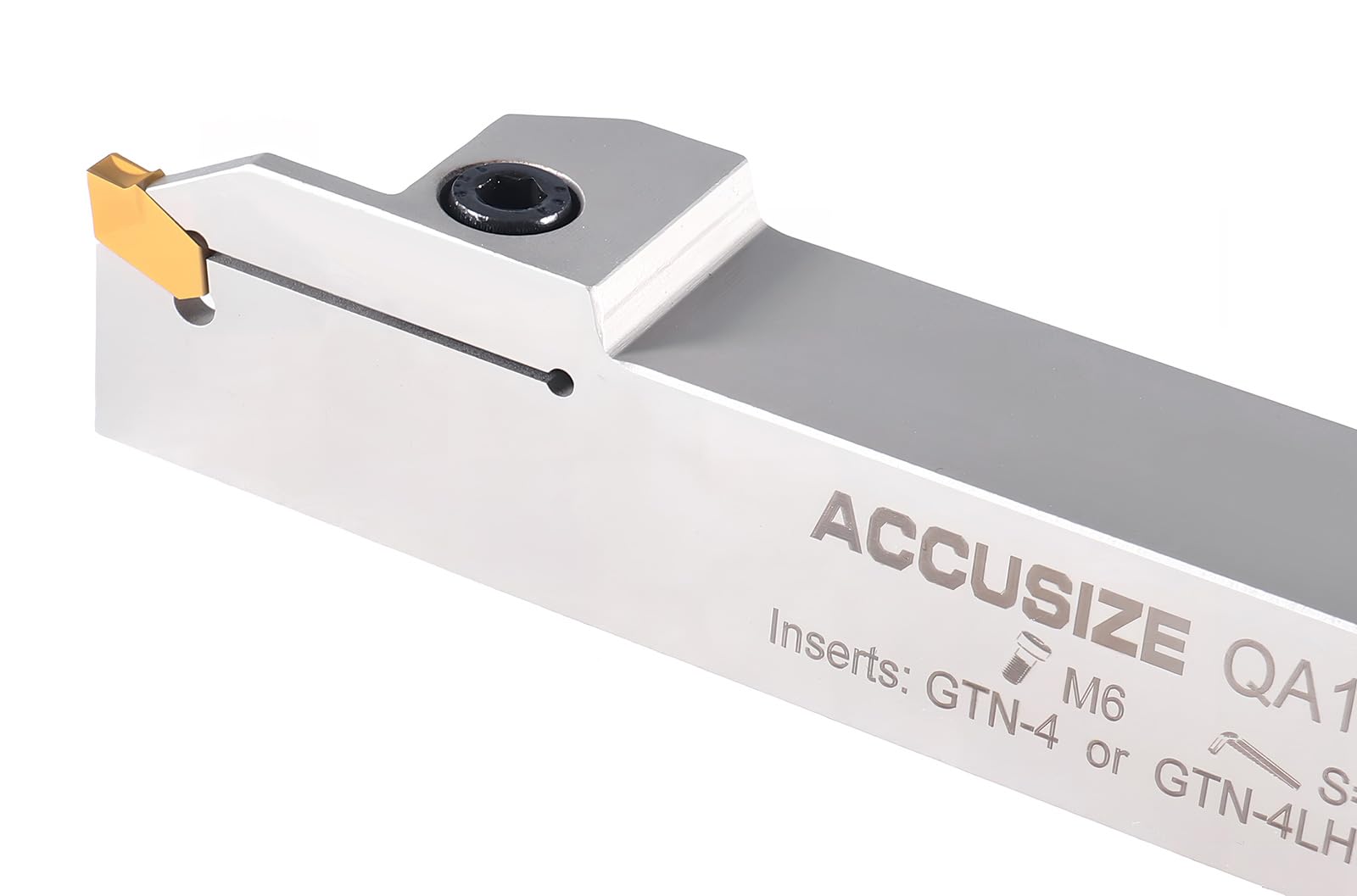 Accusize Industrial Tools 1'' Shank Heavy Duty Indexable Grooving/Cut-Off Holder, Nickel Plated, with a Gtn-4 Tin Coated Carbide Insert, 2415-5036 — Amazon image 8