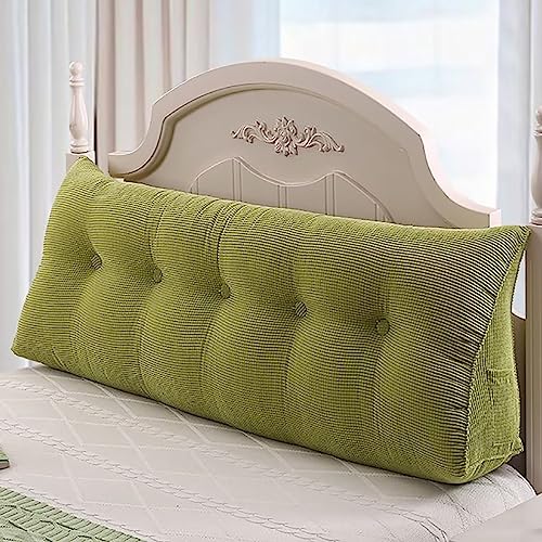 TESICA Large Bolster Triangular Positioning Support Reading Backrest Wedge Pillow Corn Velvet Headboard Pillow for Day Bed Bunk Bed with Removable Cover 59x10x20 Inches