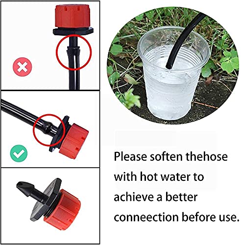 Image of DIY DIYC-11163 Crafts Anti-Clogging Emitter Drippers, 20 Pcs 360 Degrees Adjustable Irrigation Drippers Sprinklers Heads(Pack Of 10 Pcs, Red /Black 360 Degree)