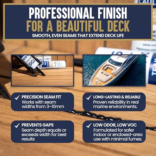 Image of Teakdecking Systems (TDS) SIS 440 Teak Deck Caulk Cartridge 10.3oz - Black