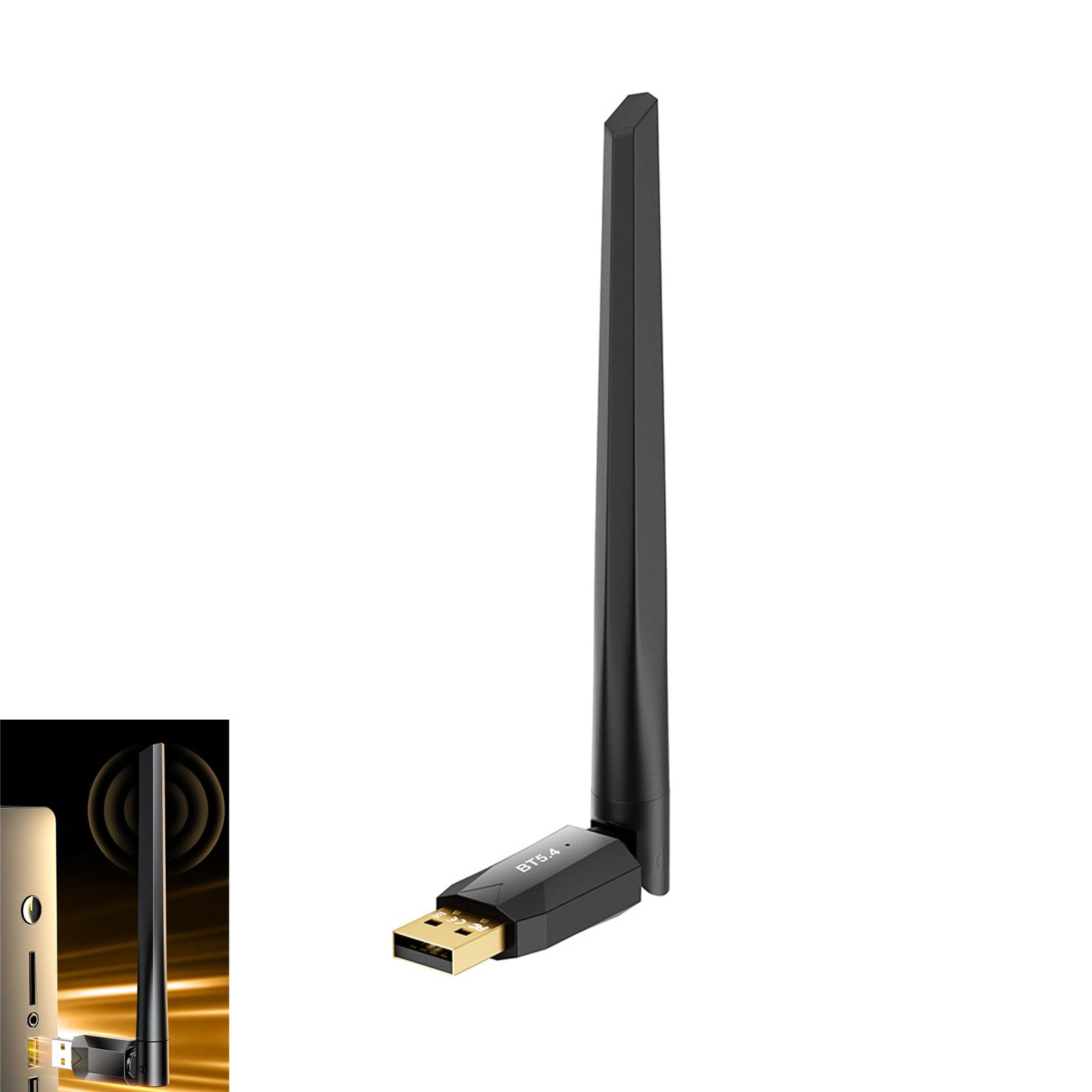 Adaptador Bluetooth USB 5.4 para PC con Antena de Alto Alcance, Dongle Bluetooth para Windows 11/10/8.1, Conectividad Rápida para Mouse, Teclado, Auriculares, Teléfonos, Controladores
