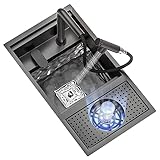 SXSLTSA Cocina Lavavajillas Oculto de Acero Inoxidable Nano Isla de Cocina Occidental Mini Individual con Grifo extraíble de Agua fría y Caliente (Color: Negro, Tamaño 58x26cm)