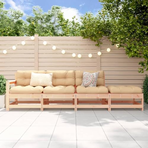LAPOOH Juego de Muebles de jardín 4 Piezas Madera Maciza de Pino, Conjunto Jardin Exterior, Muebles Jardin Exterior, Conjunto Terraza, Terraza Exterior Chill out - 825534