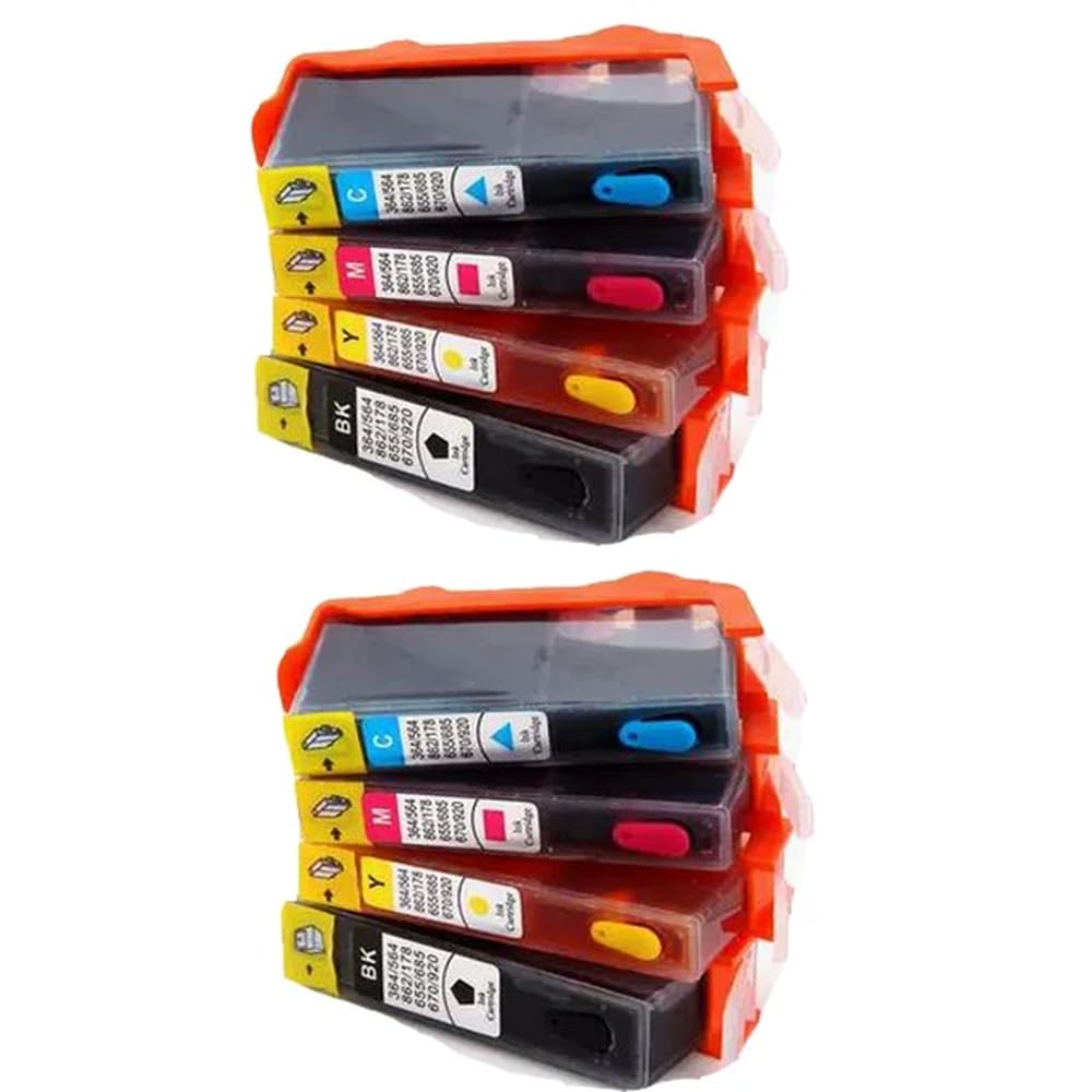 Reemplazo de Cartucho de Tinta Compatible con Vilaxh para impresoras Photosmart Serie 564 XL B8550 C6380 6510 4610 4620 3520 5510 5520(Matte Black)