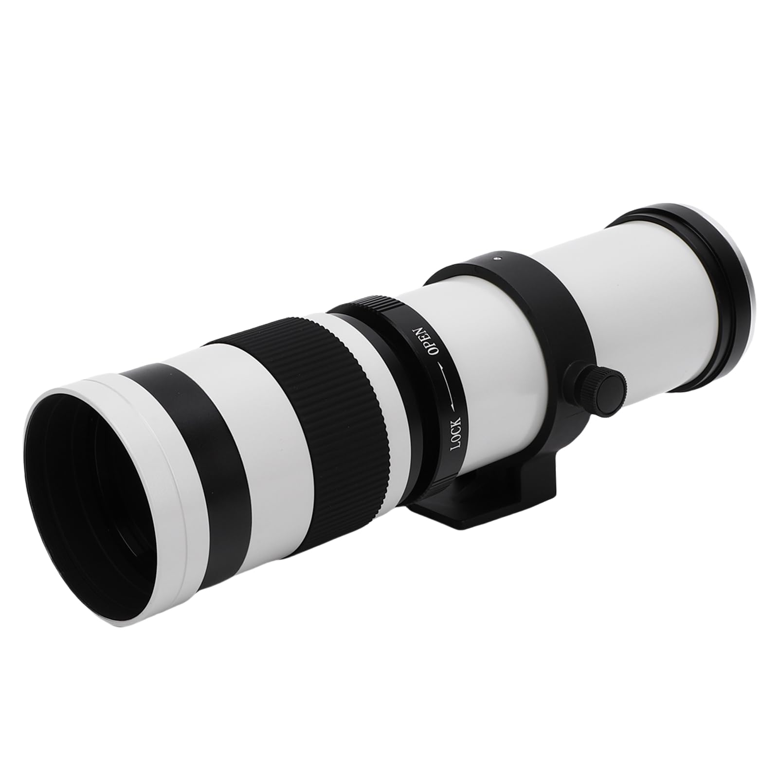 Jectse Teleobiettivo Zoom Manuale 420-800mm F 8.3, Obiettivo con Messa a Fuoco Manuale in Vetro Ottico in Lega di Alluminio per Tutte Le Fotocamere Reflex (White)