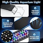 AQQA LED Aquarium Light 30W for 18-24 Inch Fish Tank, 24/7 Mode&DIY Mode Full Spectrum Fish Tank Light, IP68 Waterproof High Lumen Aquarium Plant Light, Adjustable Brightness/Timer, Memory Function