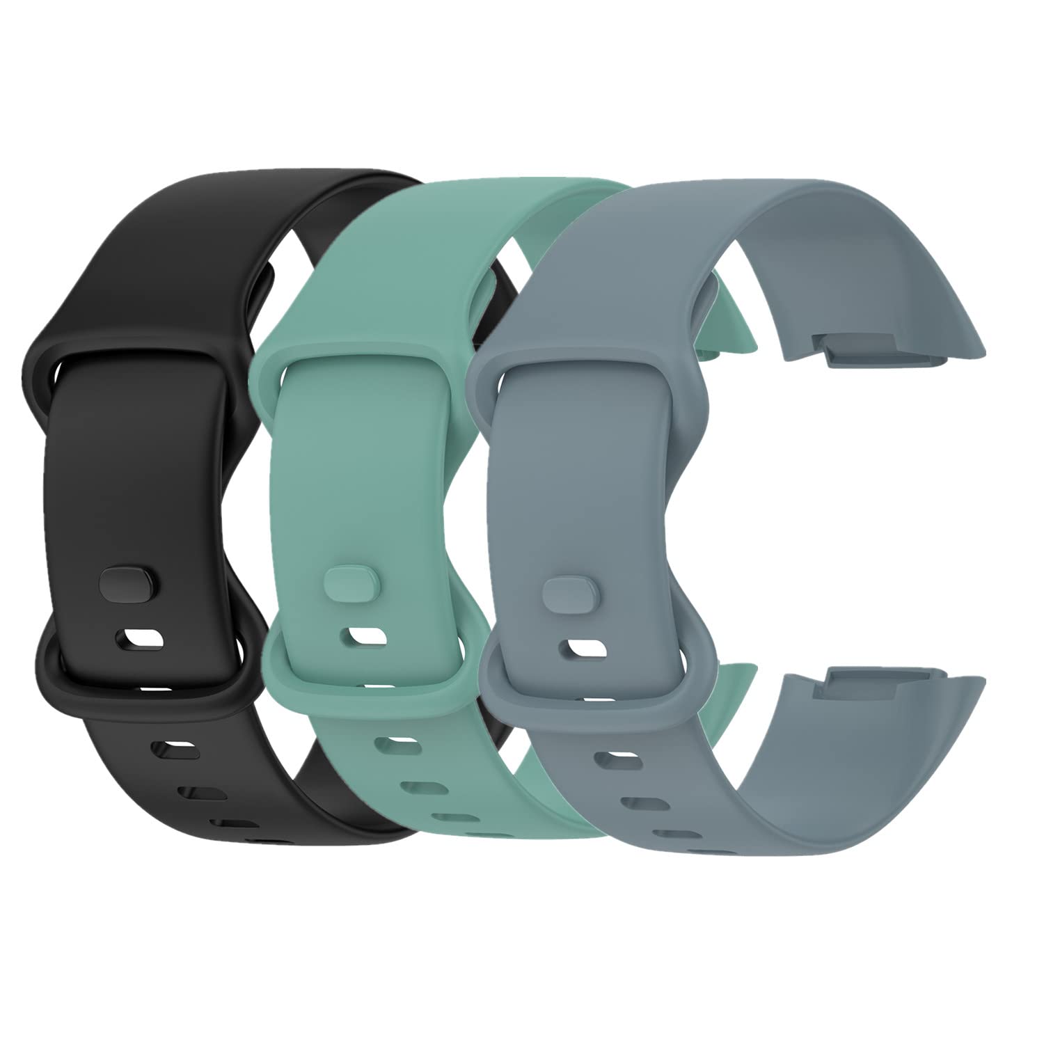Muovrto Strap for Fitbit Charge 5/Charge 6,Silicone Replacement Sport Waterproof Adjustable Watch Band for Men and Women