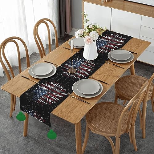 Chemin de table feu d'artifice drapeau américain pour décoration de Noël - 2