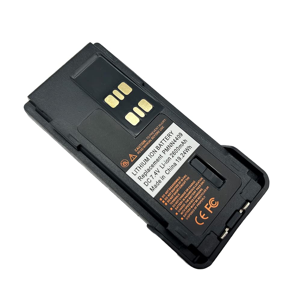 12 Pack PMNN4409 PMNN4409AR 2600mAh Li-ion Two-Way Radio Battery Replacement for XPR3300 XPR3500 XPR3300e XPR3500e DP4400 XPR7350 XPR7550 Walkie Talkie PMNN4491 PMNN4493A PMNN4412 with Belt Clip