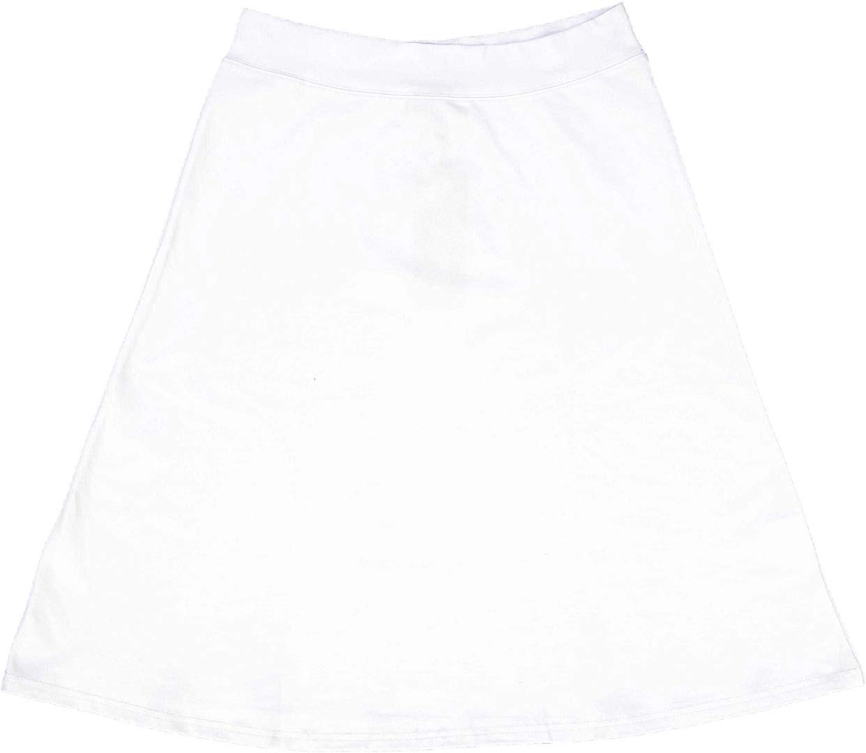 Women's Basic Cotton Fit-and-Flare Skirt Comfy High-Waisted, Knee-Length & Longer Styles Elastic Fit for Work & Office