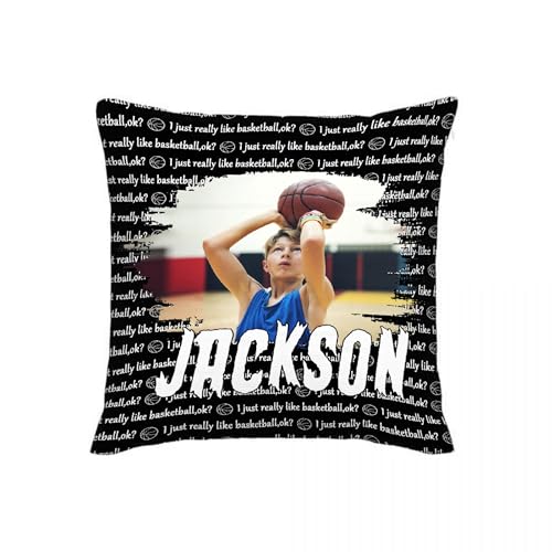 Personalized Basketball Pillow Case Custom Name/Photo Personalized Throw Pillows Custom Pillowcase Birthday for Boys Girls Cover Love Keepsake Couple Gifts Office Home Decor?18