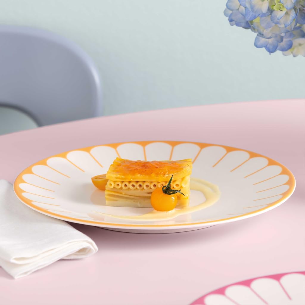 Villeroy & Boch Talerz obiadowy Fleur Soleil, żółty, nadaje się do mycia w zmywarce, nadaje się do kuchenki mikrofalowej, duży talerz, naczynia ceramiczne, możliwość układania w stos, pomarańczowy