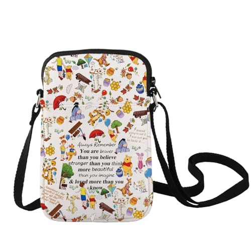 LEVLO Sac à bandoulière Winnie l'ourson - Cadeau idéal pour les fans de Winnie l'ourson - Cadeau idéal pour les fans d'ours en peluche, Sac Wei Ni C, 32*37
