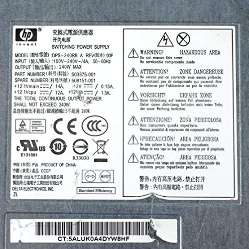 Fuente de alimentación HP 240 Watts para PC SFF miniatura 6