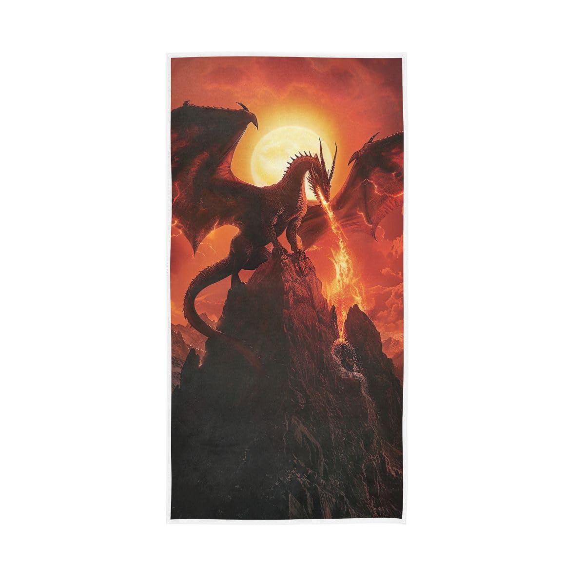 HUYGD Fire Breathing Dragon Hand Towels for Bathroom, Hand Towel for Bathroom, Shower, Hotel, Spa 15 x 30 Inches