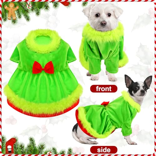 Disfraz de Navidad para perro Glitopper Verde lima Small miniatura 2