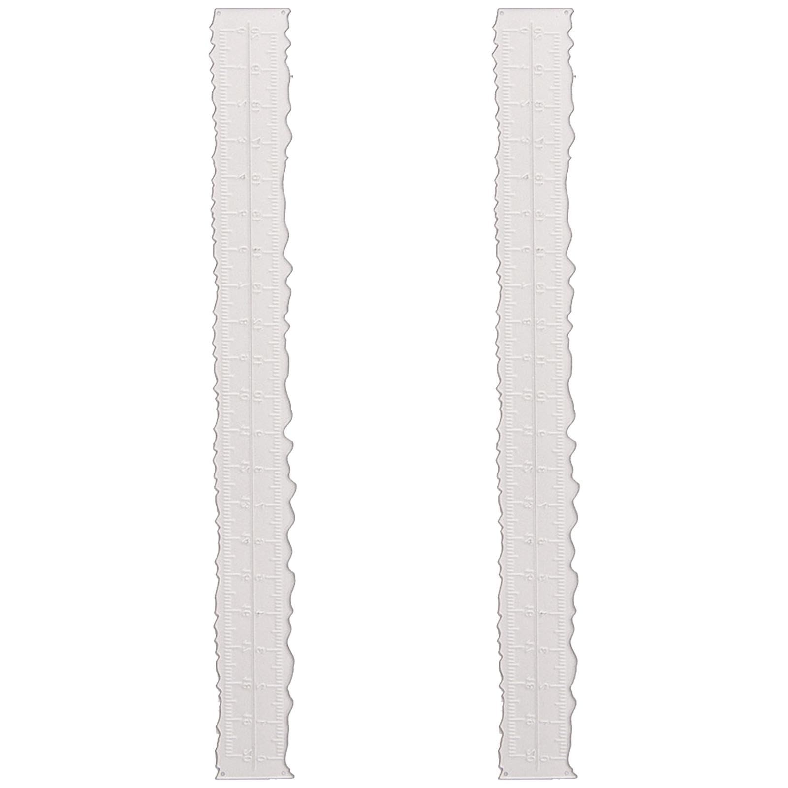 2Pcs Carbon Steel Craft Ruler, 8.4inch Jagged Edge Ruler for Die Cuts, Paper Tearing, Drawing Crafts, Cards Making, Embossing