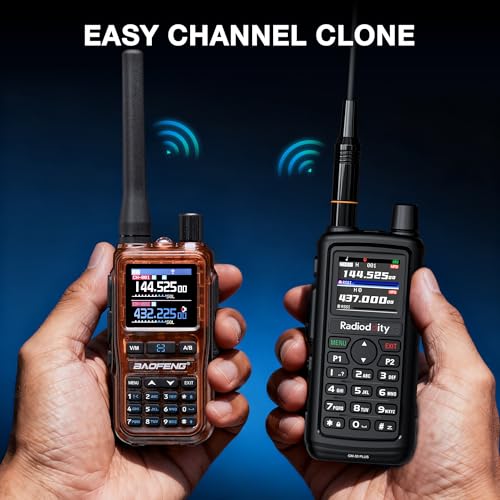 Image of [Chirp Compatible] Baofeng UV-5G Mini GMRS Handheld Radio with BT App Programming, Long Range Walkie Talkie GMRS Repeater Capable, with 8-Band Receiver, 999 Channels, for Off-Road, 2 Pack, Amber