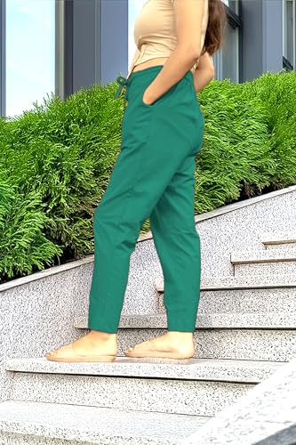 Image of Women's Cotton Regular Fit Trousers - Comfortable and Stylish Casual Office Wear Kurti Pants for Daily Use, Soft and Breathable Fabric