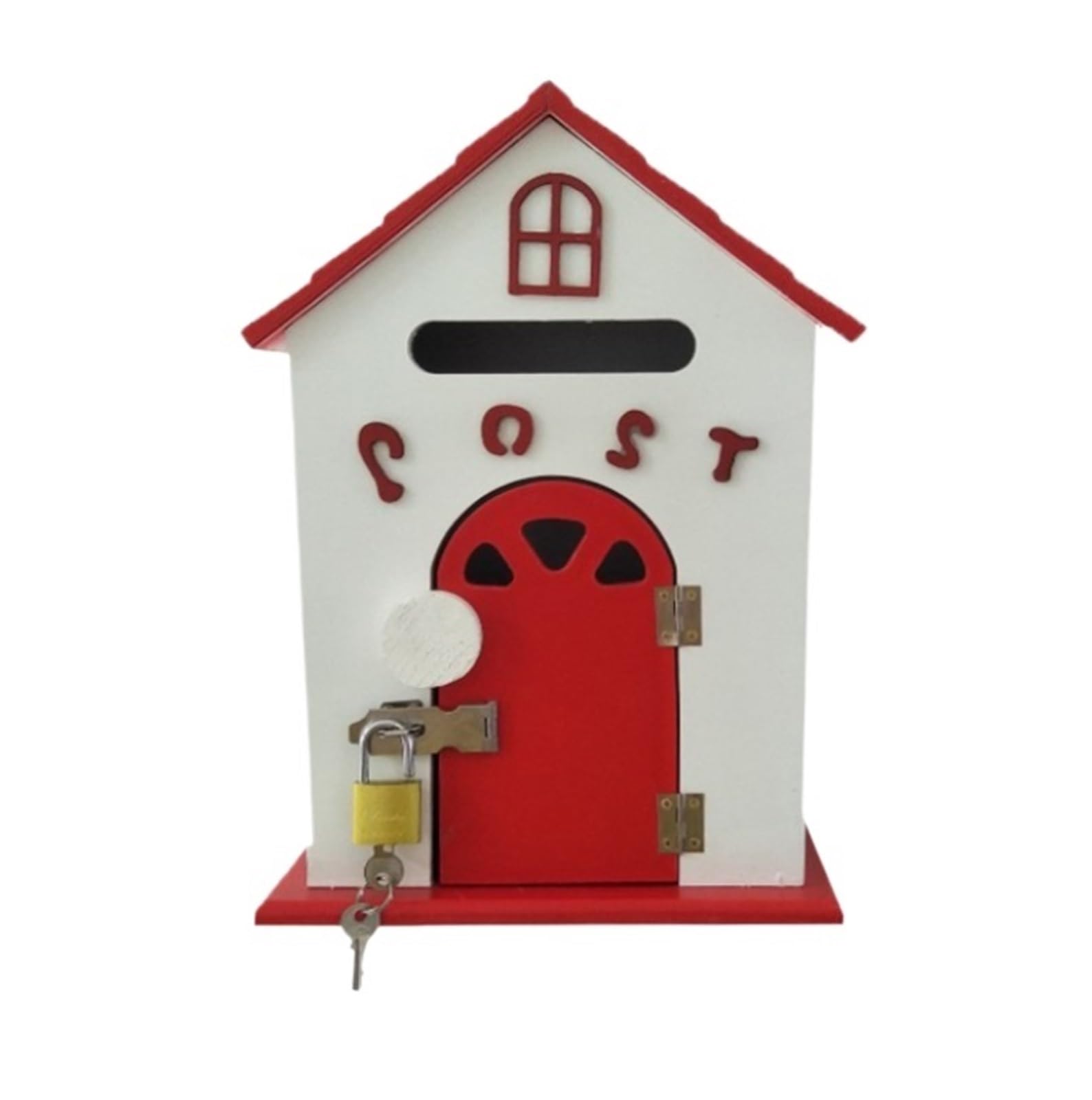 Vintage Letter Box Mailbox Storage Box Wall Decoration Mailbox Rural Mailboxes For Outside Outdoor Decor Outdoor Lockable(Rosso)