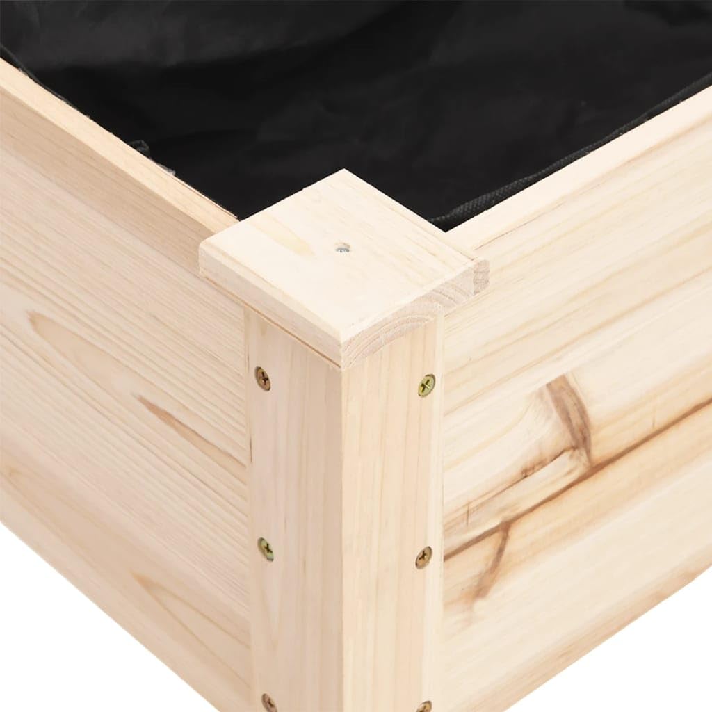 Fioriera in Legno Massello di Abete con Fodera, 71x37x76 cm | Orto rialzato ideale per balcone e giardino, completo di fodera protettiva e fori per il drenaggio dell'acqua.