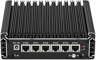 Firewall Micro Appliance, 6 Port i225 2.5GbE LAN Fanless Mini PC Celeron N5105, No Ram No SSD Gigabit Ethernet AES-NI VPN Router Openwrt Barebone