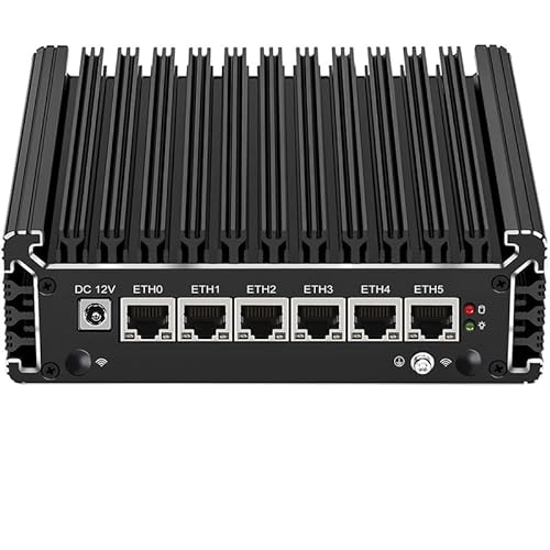 KingnovyPC Firewall Micro Appliance, 6 ports i225 2.5GbE LAN Fanless Mini PC Celeron N5105,16 Go DDR4 512 Go SSD Gigabit Ethernet AES-NI VPN Routeur Openwrt Barebone