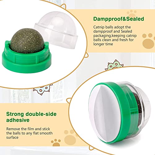 Sinrobo 3 Pack Catnip Balls, Catnip Ball For Cats Wall, Edible Kitty Toys For Cats Lick, Safe Healthy Kitten Chew Toys thumb #4