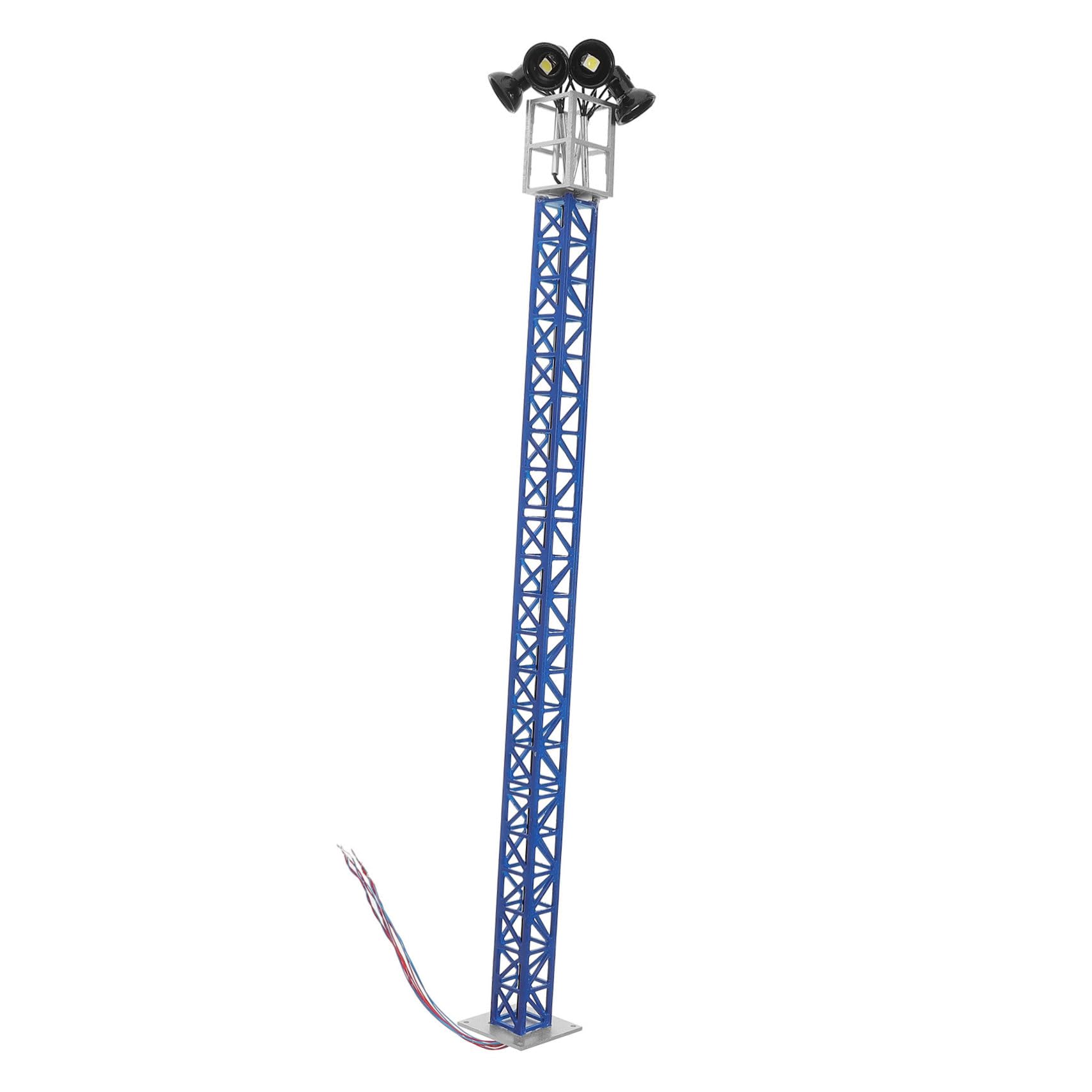 STOBOK de Feu de Signalisation Ferroviaire 1:87 Miniature Modèle en Métal et ABS 3V ou 12V Éclairage Bleu pour Décoration de Paysage de Table de Sable