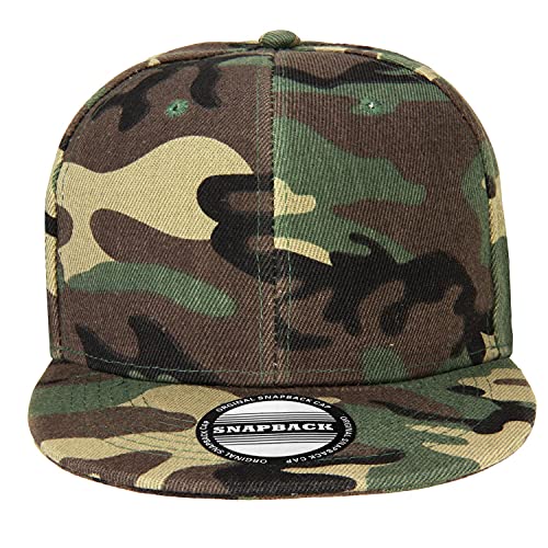 Image of Classic Snapback Hat Cap Hip Hop Style Flat Bill Blank Solid Color Adjustable Size