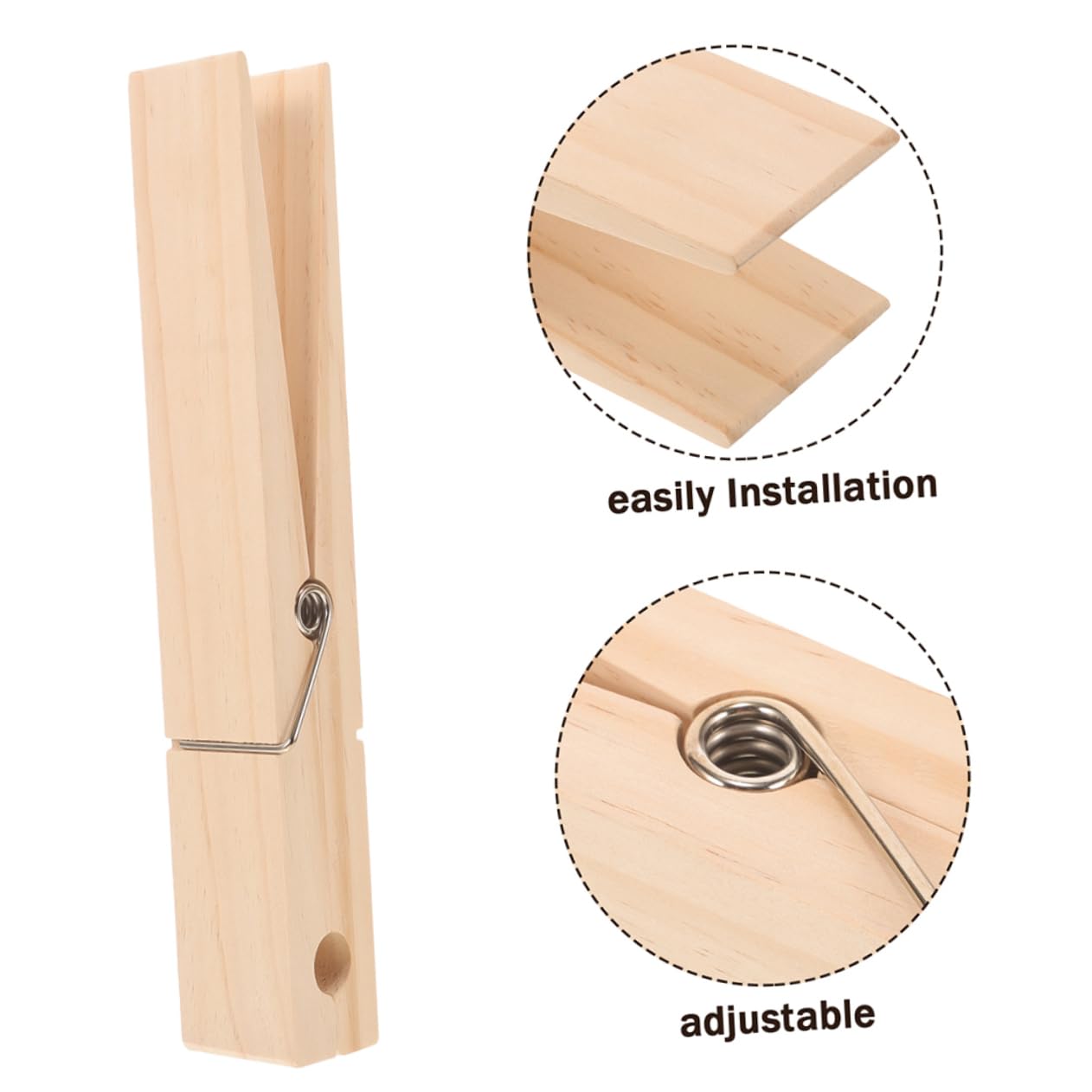 ULTECHNOVO 2pezzi Molletta in Legno Grande per Asciugamani Mollette in Legno per Stendere Panni Molletta per Vestiti in Porta Asciugamani da Fattoria