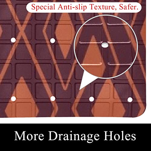 Tapis de bain antidérapant PVC à ventouses et trous de drainage
