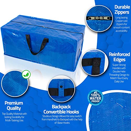 Heavy Duty Organizer Storage Bag - Xl Moving Bags Totes With Zippers For Clothing, College Moving Bags Compatible With Ikea Frakta Bag, 4 Packs #TOP2