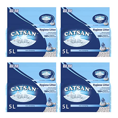 Catsan - Detergente para gatos de higiene (4 unidades, 5 L)