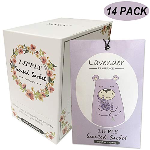 LIFFLY 14 Packs Lavender Scented Sachets for Drawer and Closet
