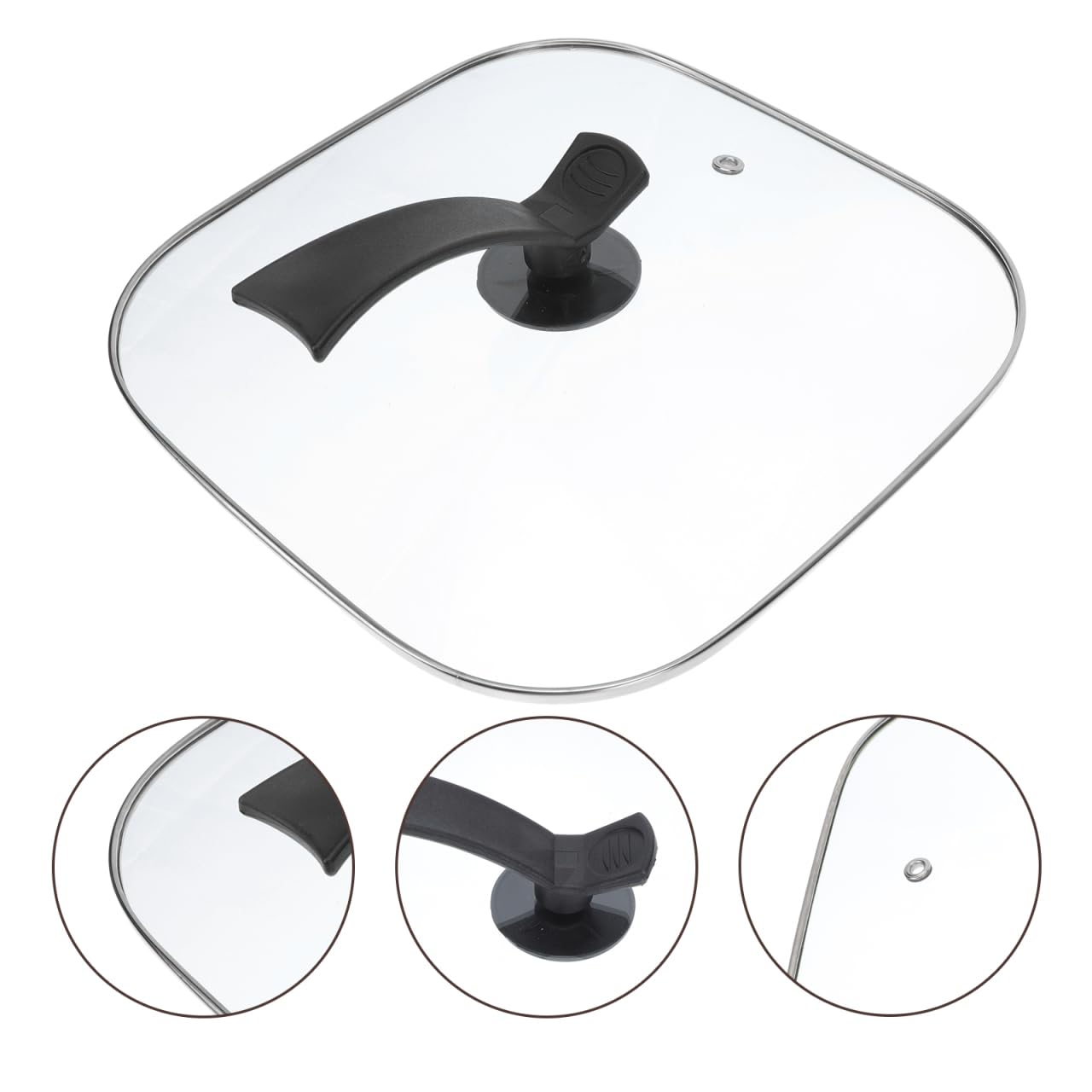 Tapa de Vidrio Asa Vertical Cuadrada 30cm para Olla
