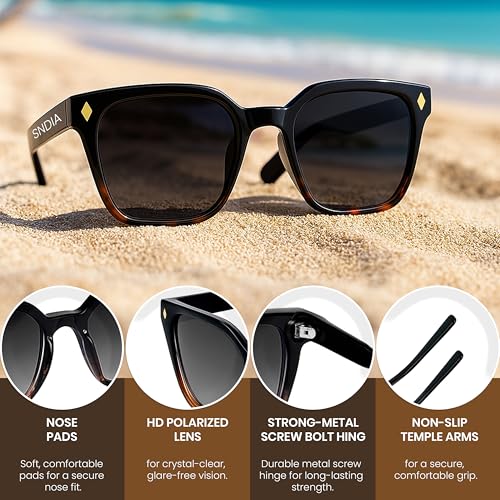 Image of SNDIA Polarized Suare Modern Design Sunglasses | UV400 Protection | Driving Glasses for men and women