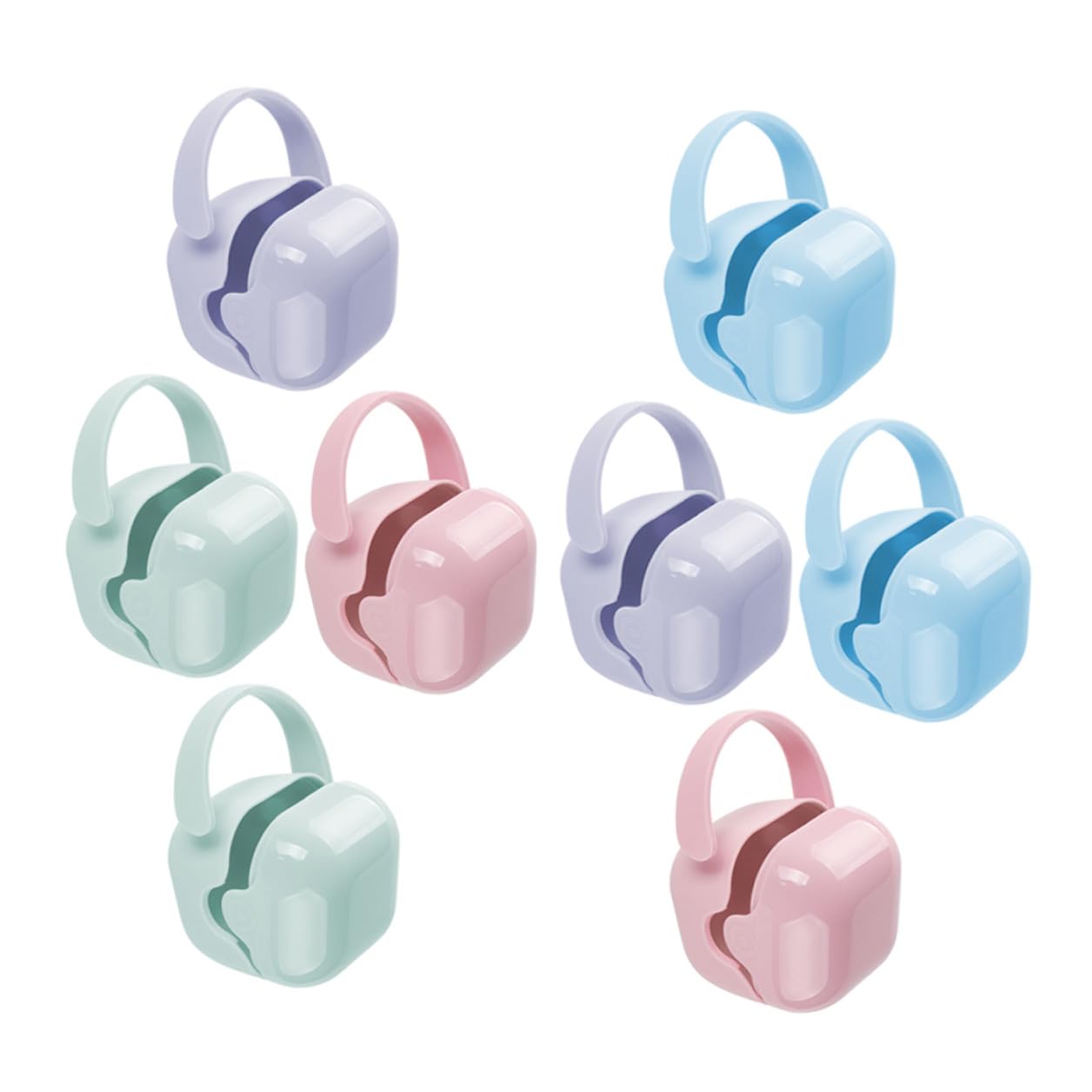 8pcs Portable Pp Pacifier Holder Case Set for Travel Pacifier Storage Box Organizer Lightweight Container for On-the-go Use