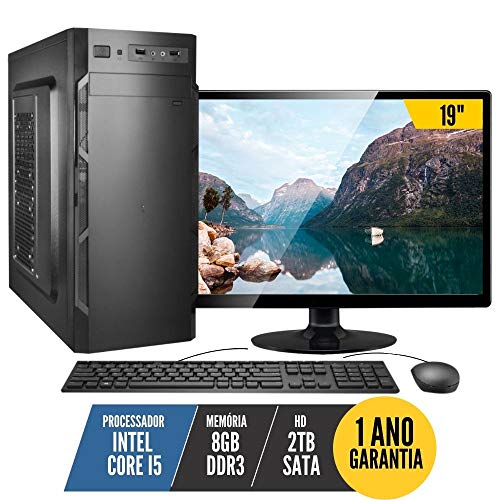 Computador PC CPU Completo Intel Core i5 8Gb 2Tb Monitor 19 LED HDMI Kit BestPC