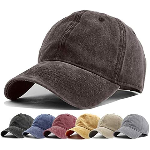 HH HOFNEN Gorra de béisbol de algodón de sarga desgastada ajustable vintage para hombre y mujer Cover