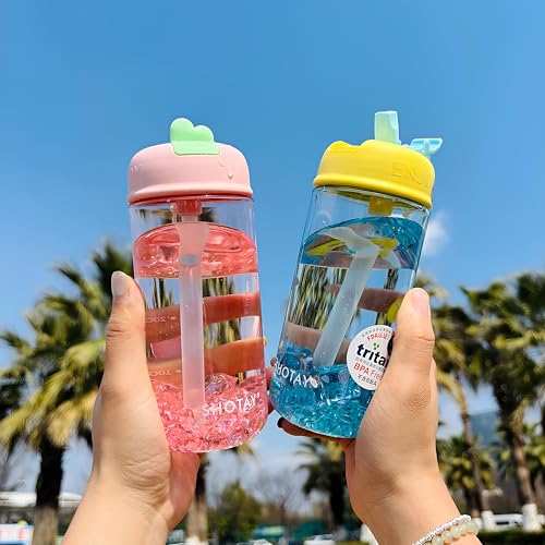 Image of THE VENTI SHOTAY COOL Unbreakable Water Bottle with Sipper BPA Free Tritian, Leak-Proof Water Bottle Ideal for Office, Sports, School, Gym (450ML-Pink)