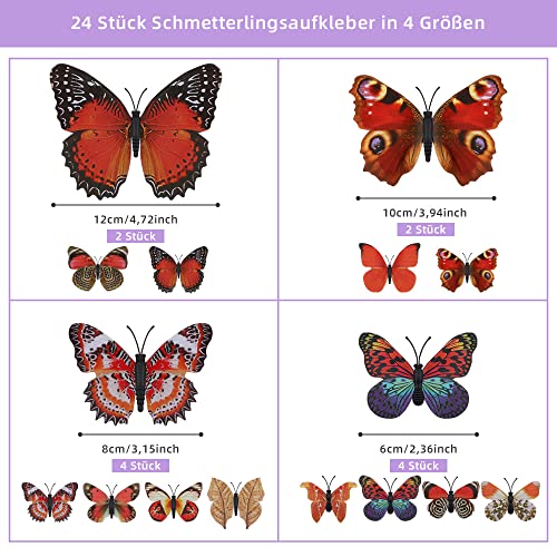 AUMEEKO Farfalle 3D Parete Adesivi Farfalle