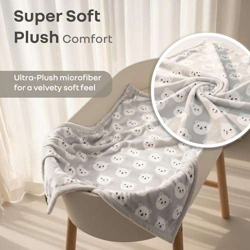 Image of R for Rabbit Softkins Comfy Baby Blanket Warm Super Soft & Cozy Polyester Material Lightweight Machine Washable, 100 x 100 cms, 0+ Months for Kids Newborn Babies (Teddy Grey)