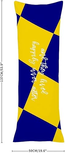 Miniatura 3 de Funda de almohada de cuerpo de doble cara con texto en inglés They Lived Happily Ever After Decoration, funda de almohada larga de 21 x 54 pulgadas