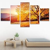 SIGNWIN 5 Panel Canvas Wall Art Modern Art Expressive Forest Multicolor Photography Romantics Scenic for Home Decorations Ready to Hang - 60