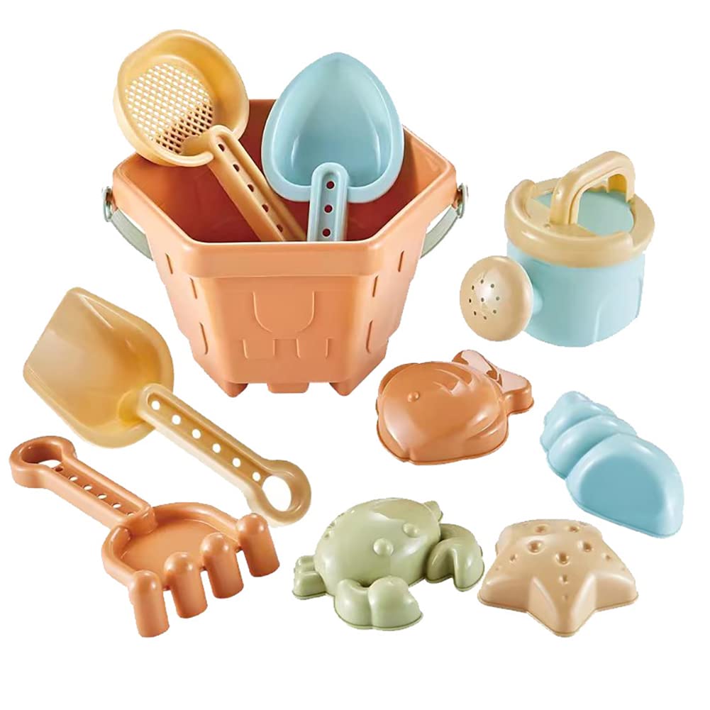 LICHENGTAI Bolsa Juguetes Playa Malla para Niñas Niños, con Cubo de Arena Regadera, Pala, Rastrillo, para Nadar Y Jugar en La Piscina para Niños Juguetes para Niños
